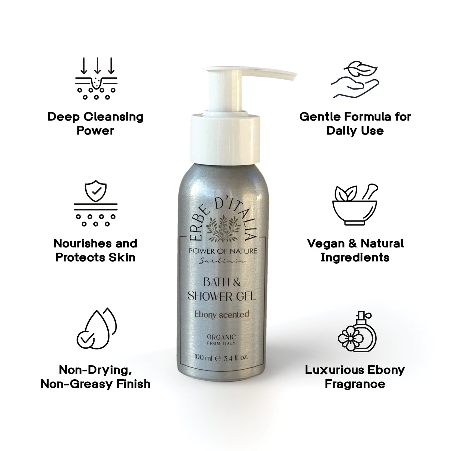 Ebony Shower Gel, 100 ml