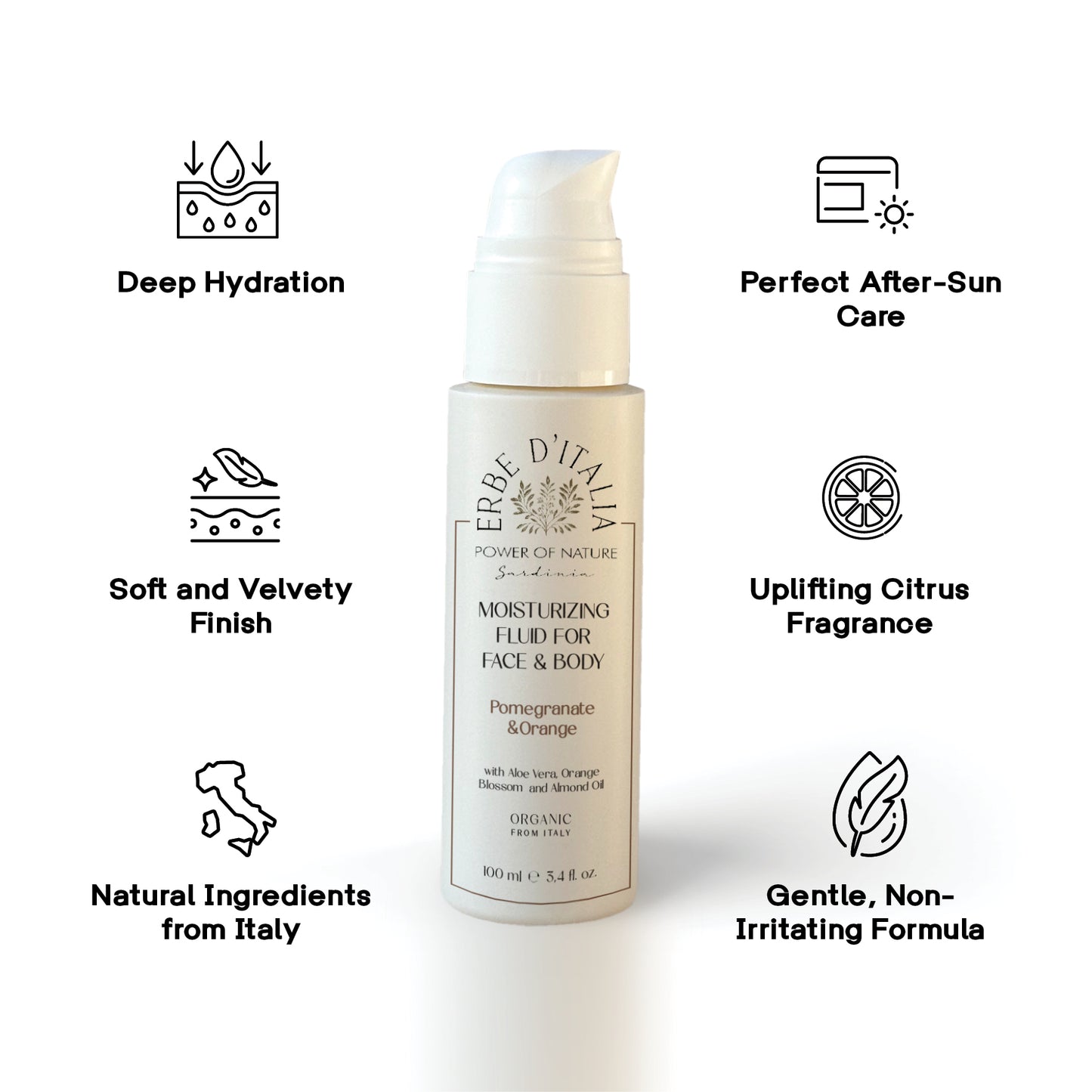 Moisturizing Body Fluid Pomegranate and Orange, 100 ml