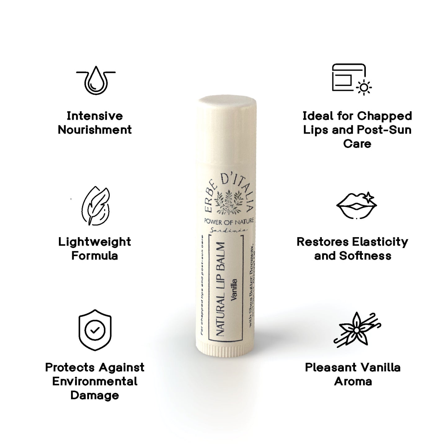 Natural Lip Balm Vanilla, 5 ml