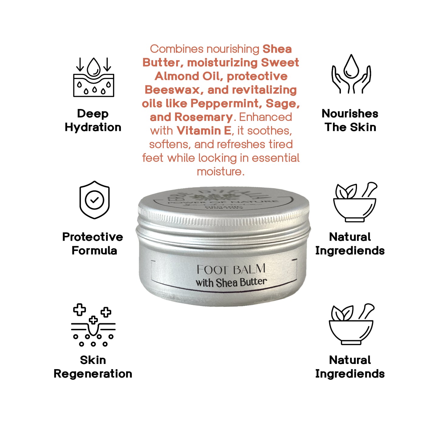 Foot Balm With Shea Butter, 50 ml