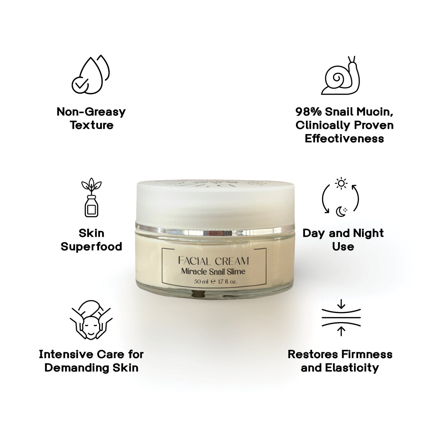 Regenerating Snail Slime Facial Cream, 50 ml