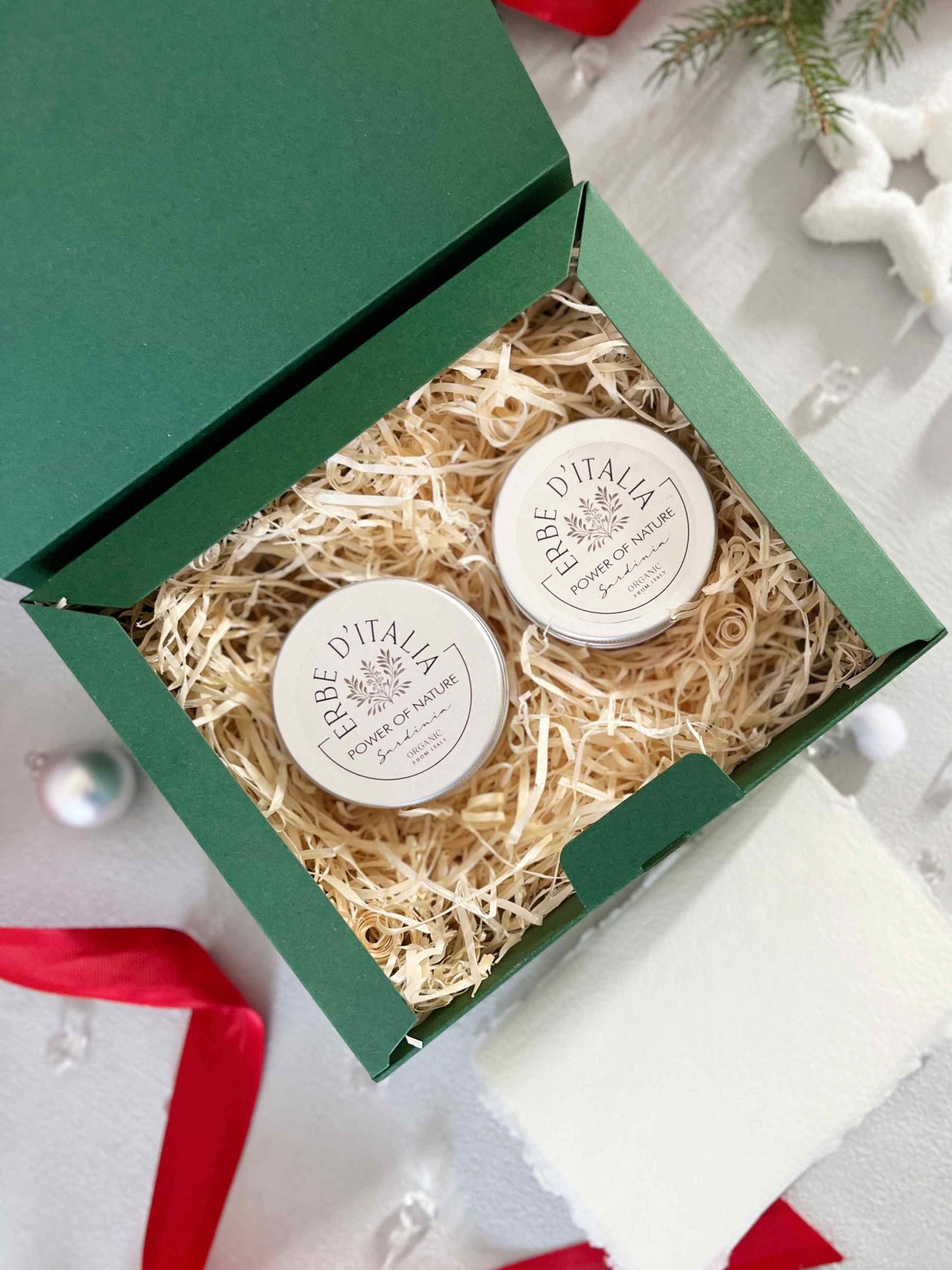 Holiday Hand & Foot Care Set | Shea Butter Foot Balm and Hand Cream | Personalized Skincare Gift | Organic Italian Cosmetic | Christmas Gift