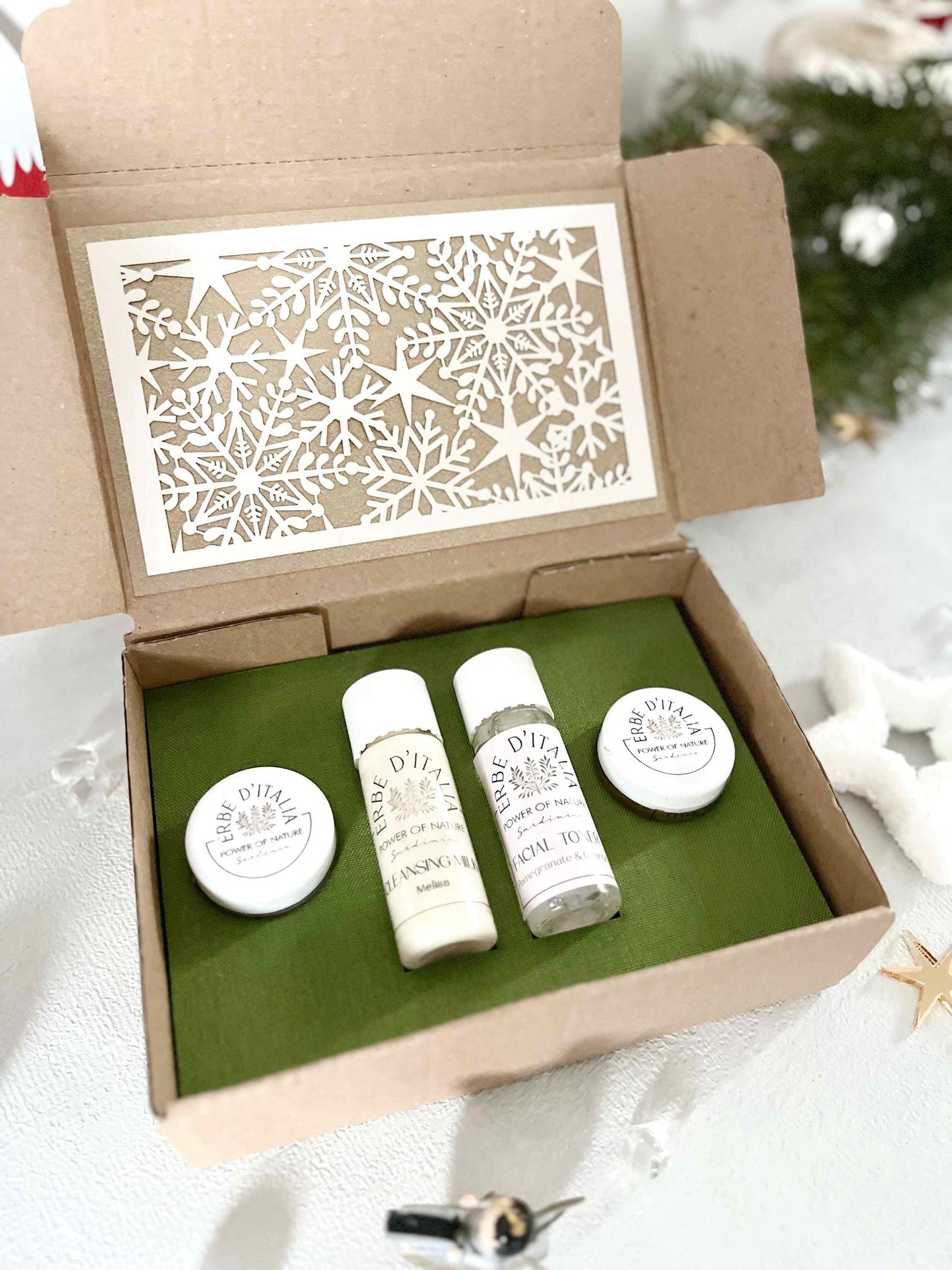 Organic Skincare Gift Set | Facial Cleanser, Toner, Snail Serum, Face Cream | Acne-Prone & Sensitive Skin Care Set | Relaxation Gift Box